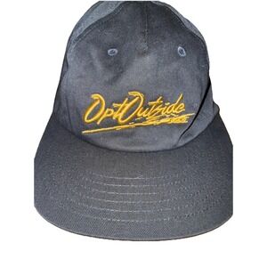 REI Opt Outside Baseball Cap Black One Size Adjustable Cotton w/ sweatband EUC